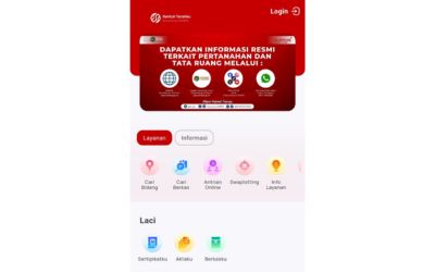 Tangkapan layar aplikasi Sentuh Tanahku.