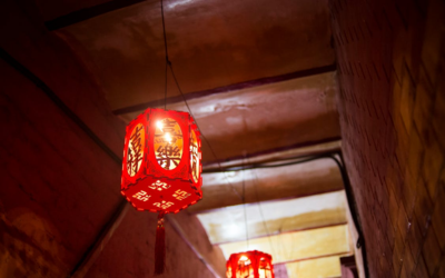 Ilustrasi lampion khas Tiongkok.