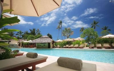 Ilustrasi resort di sekitar pantai.