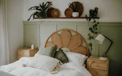 Kamar tidur bergaya Skandinavia.