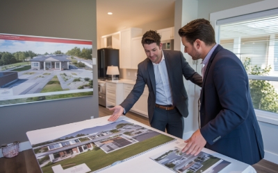 Seorang agen properti dan klien sedang melihat gambar rumah (www.freepik.com)