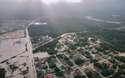 Rumah yang berada di kawasan banjir.