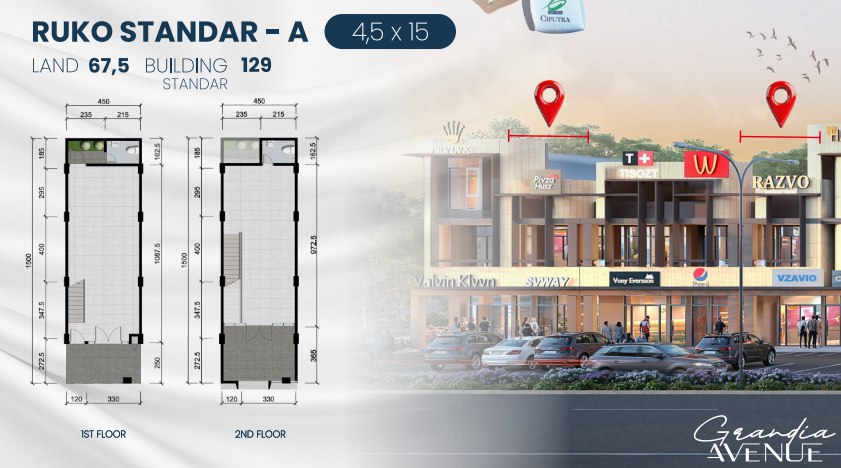 Dijual Ruko Baru di Grandia Avenue Citraland Utara Surabaya Barat - Image 1