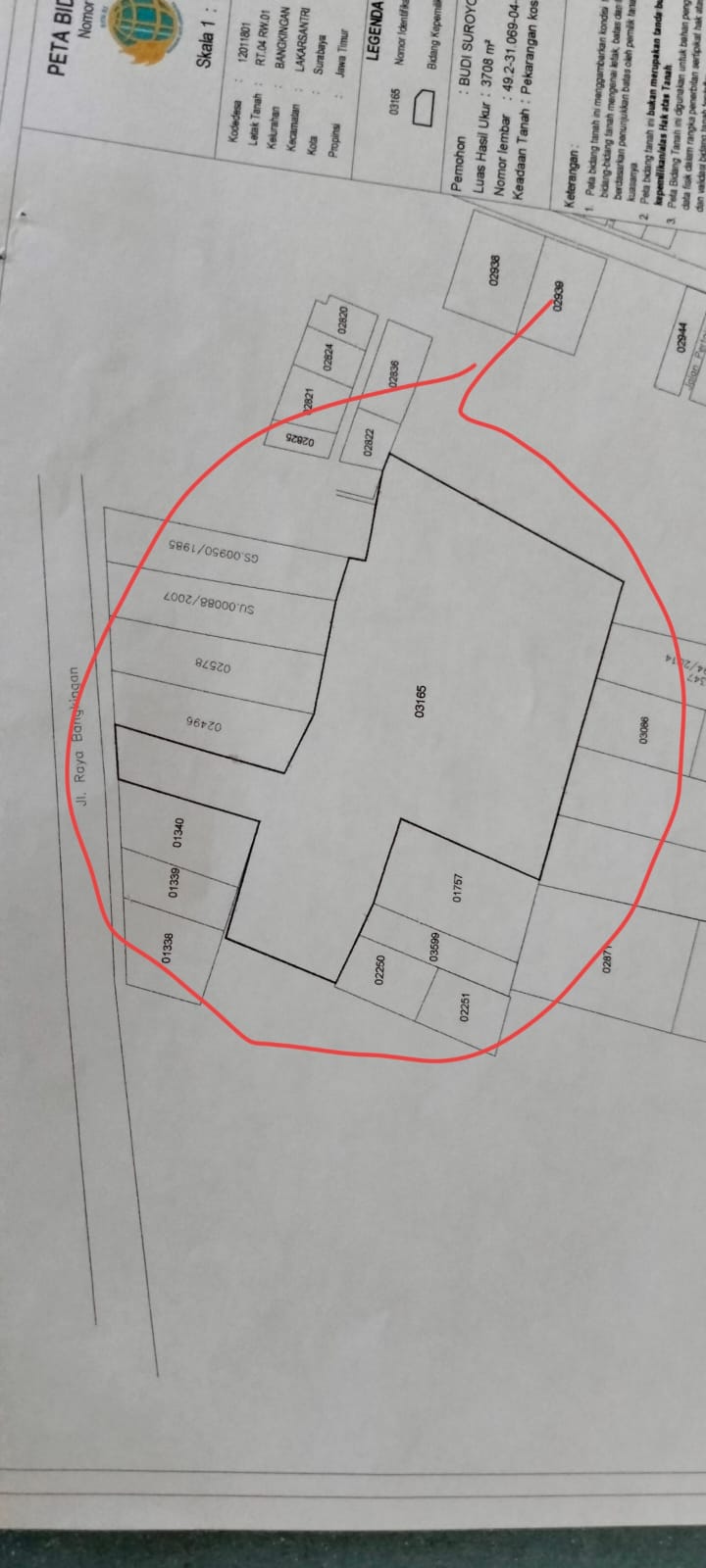 Dijual Tanah Komersial Strategis di Jl Raya Bangkingan, Lakarsantri Surabaya Barat - Image 1
