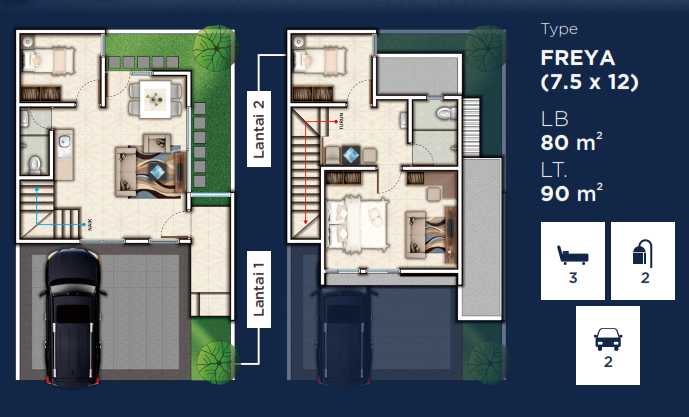 Dijual Rumah Baru Modern Minimalis di The Linnea Deltasari Sidoarjo - Thumbnail 2