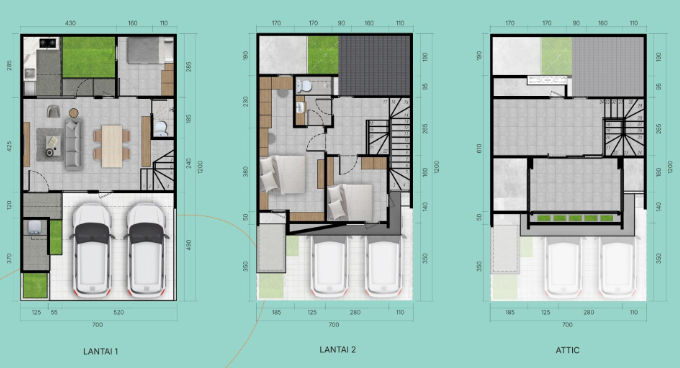 Dijual Rumah Baru Mewah Tiga Lantai di Cluster Eastern Spring Grand Eastern Surabaya Timur - Thumbnail 2