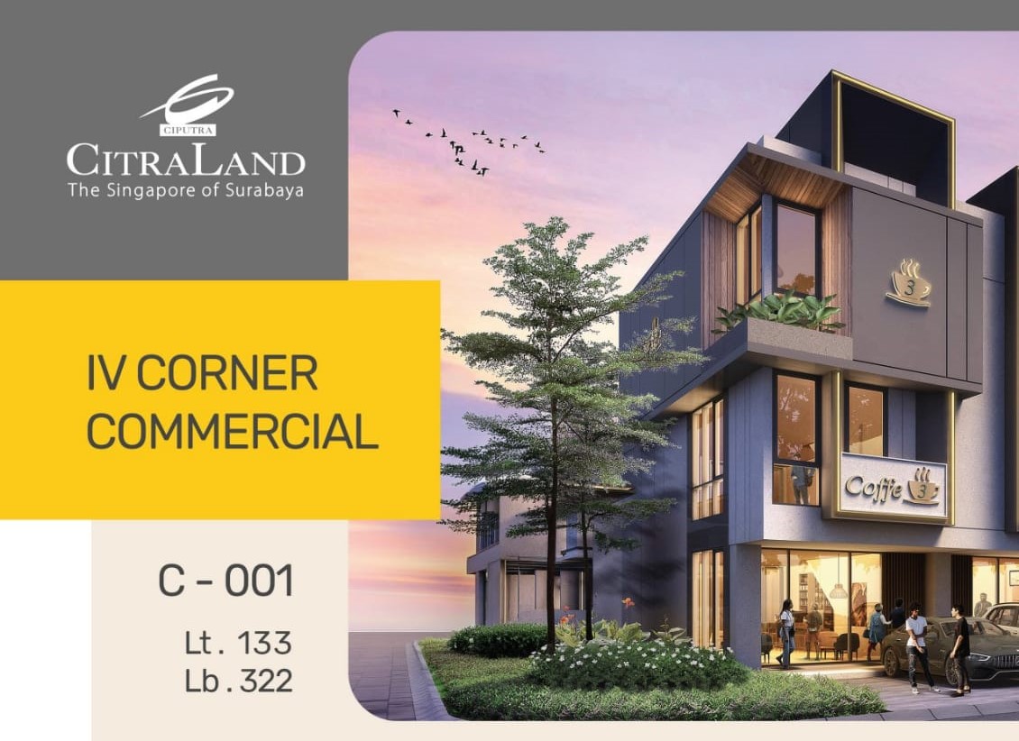 Dijual Ruko Eksklusif Baru Bagus di IV Corner Commercial Citraland Surabaya Barat - Image 1