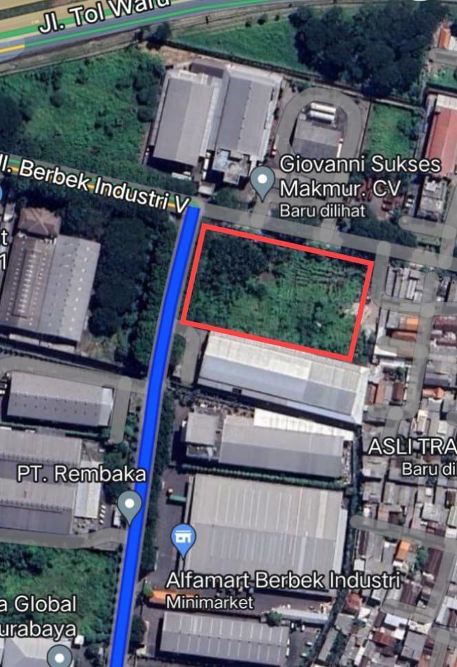 Dijual tanah Strategis industri di kawasan Berbek Industri V Sidoarjo - Image 1
