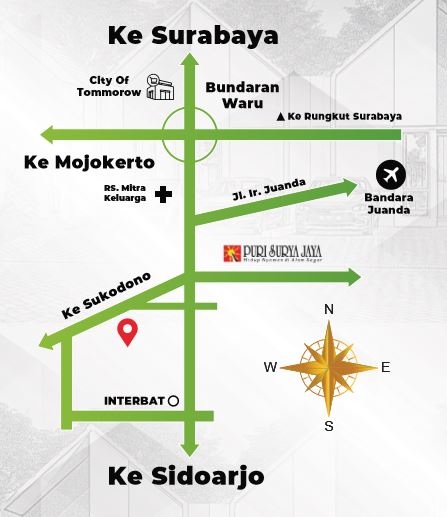 Dijual Rumah Baru Modern di Cluster Breeze View Puri Surya Jaya, Sidoarjo - Thumbnail 2