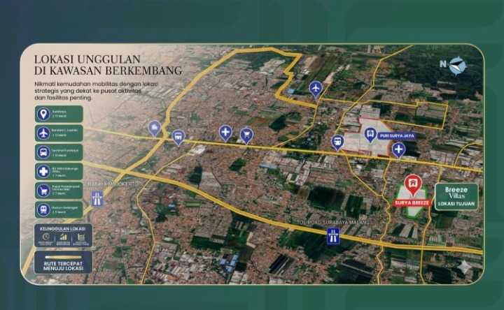Dijual Rumah Modern Minimalis di Cluster Breeze Villas Puri Surya Jaya, Sidoarjo - Thumbnail 4